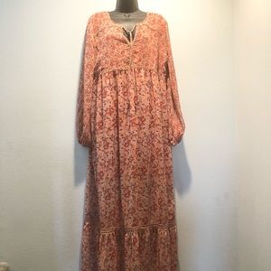 Beautiful Boho Floral Peach Maxi